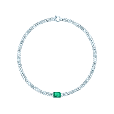 Колье Pave Chains 5mm с камнем Buguette «изумруд» by KOJEWELRY™ 20902 Колье Pave Chains 5mm с камнем Buguette «изумруд» by KOJEWELRY™ 20902