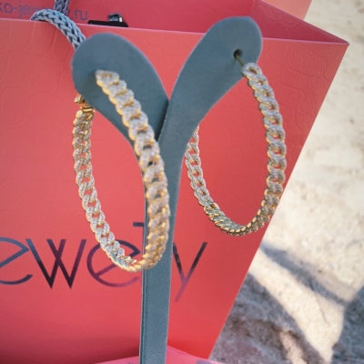 Серьги-обручи PAVE CHAINS серебро 925 KOJEWELRY™ 21710Y Серьги-обручи PAVE CHAINS серебро 925 KOJEWELRY™ 21710Y