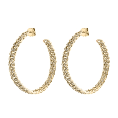 Серьги-обручи PAVE CHAINS серебро 925 KOJEWELRY™ 21710Y Серьги-обручи PAVE CHAINS серебро 925 KOJEWELRY™ 21710Y