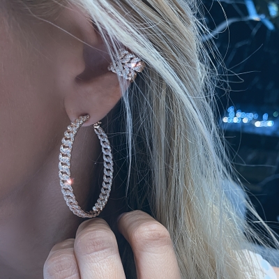 Серьги-обручи PAVE CHAINS серебро 925 KOJEWELRY™ 21720R Серьги-обручи PAVE CHAINS серебро 925 KOJEWELRY™ 21720R